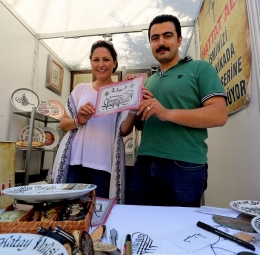 Avec Ali, maître calligraphe, au High School à Hatay - Antakya - Turquie